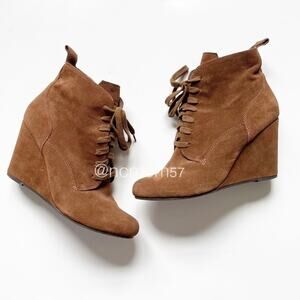 Dolce Vita Chestnut Suede Grady Wedge Bootie